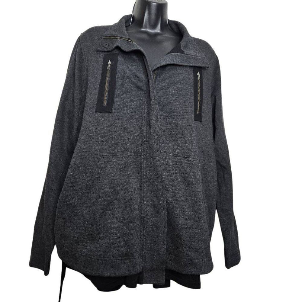 CAbi Jacket Love Carol Collection Size Medium Modern Mesh Grey Black Style 3184